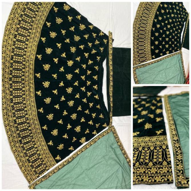 Lg 182 Designer Bridal Velvet Full Heavy Embroidery Lehenga Choli With Dupatta Catalog